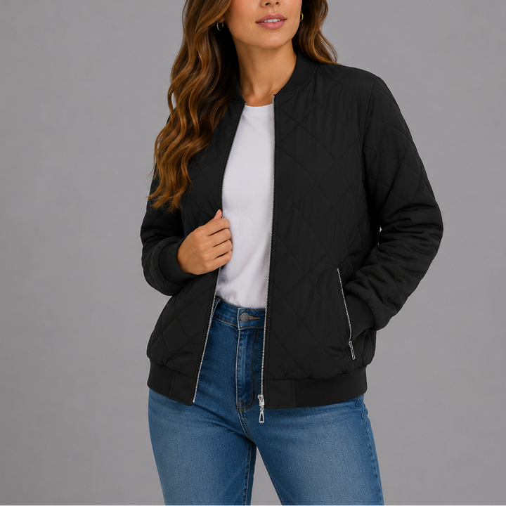 Rosie | Quilted Bomber Jacket Womens Relaxed Zip