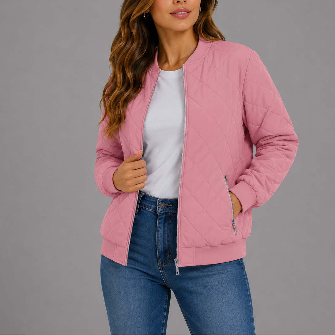 Rosie | Quilted Bomber Jacket Womens Relaxed Zip