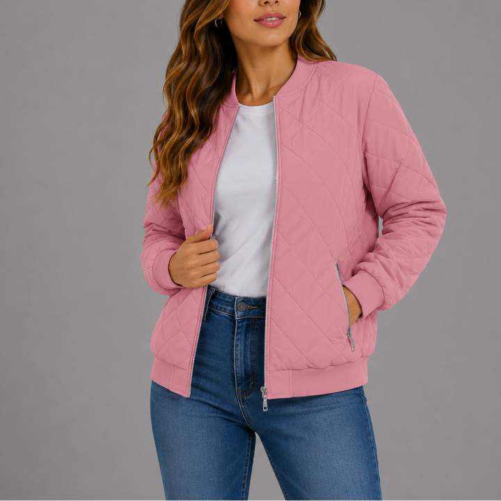 Rosie | Quilted Bomber Jacket Womens Relaxed Zip