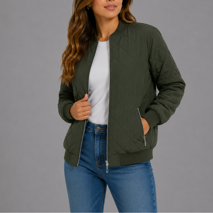 Rosie | Quilted Bomber Jacket Womens Relaxed Zip