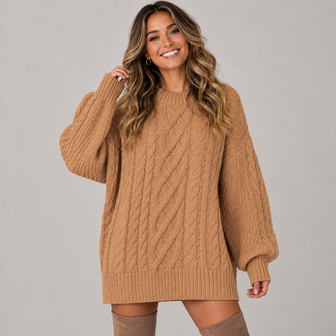 Rosie | Oversized Chunky Knit Jumper Dress