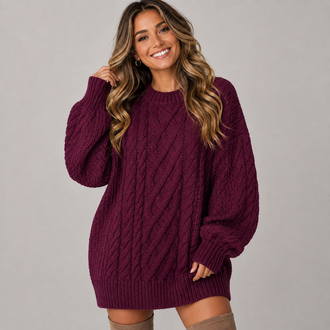 Rosie | Oversized Chunky Knit Jumper Dress