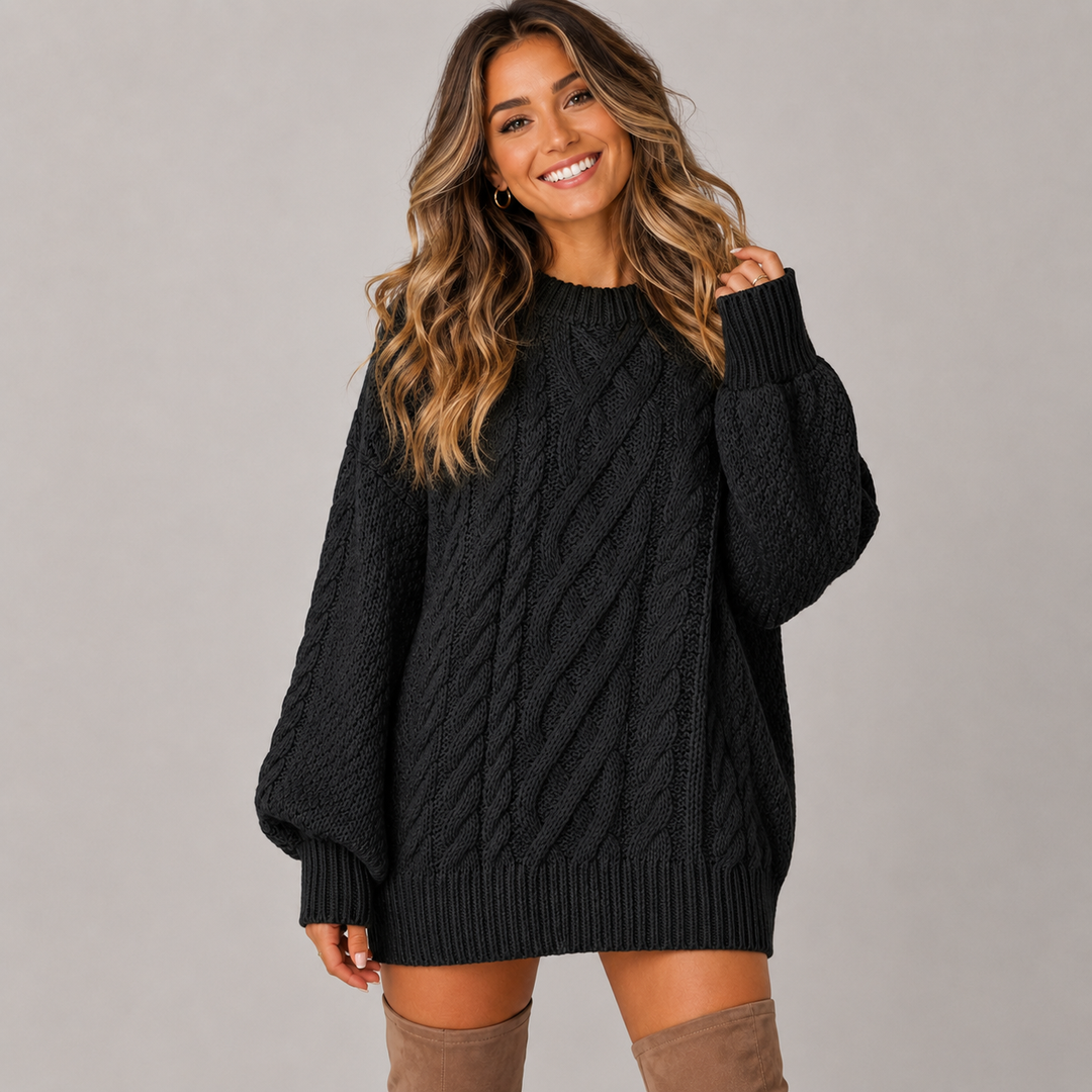 Rosie | Oversized Chunky Knit Jumper Dress