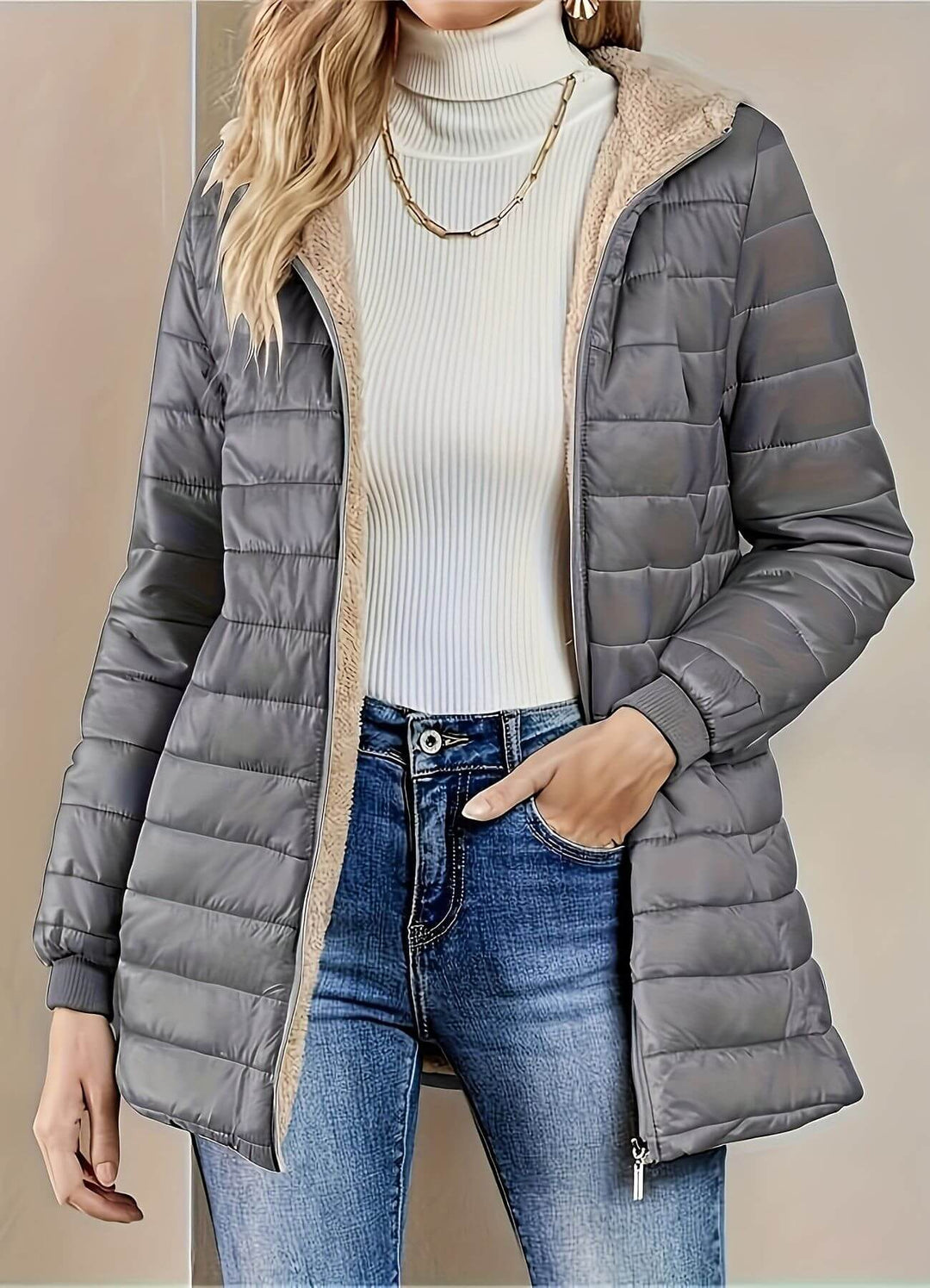 Clemmie | Womens Hooded Quilted Zip Puffer Jacket