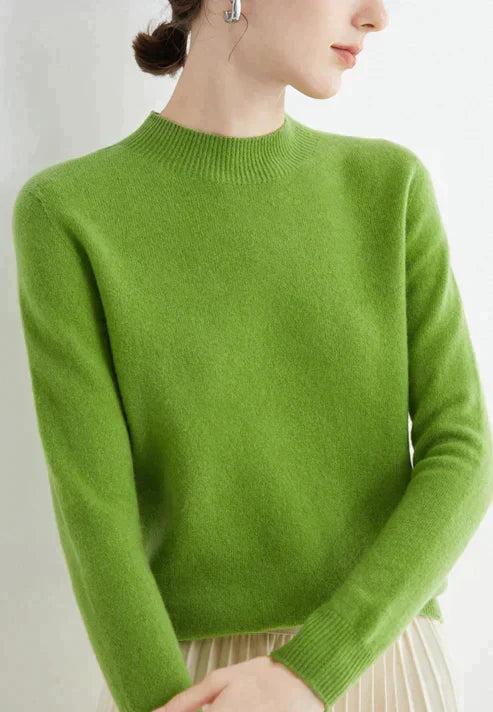 Clemmie | Womens Mock Neck Long Sleeve Relaxed Knit Jumper