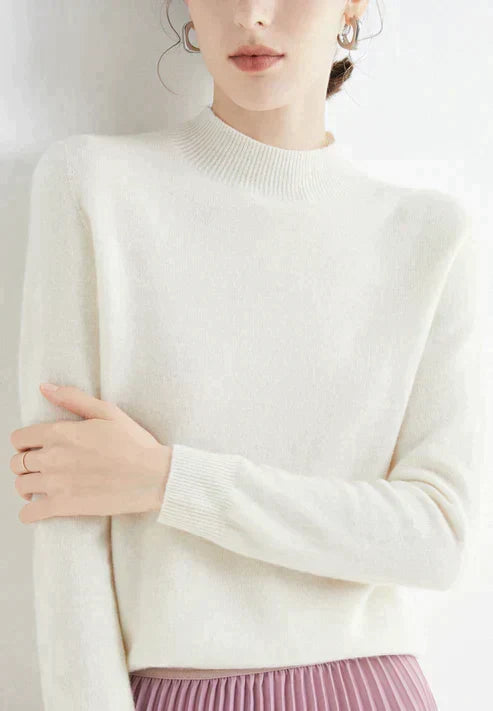 Clemmie | Womens Mock Neck Long Sleeve Relaxed Knit Jumper