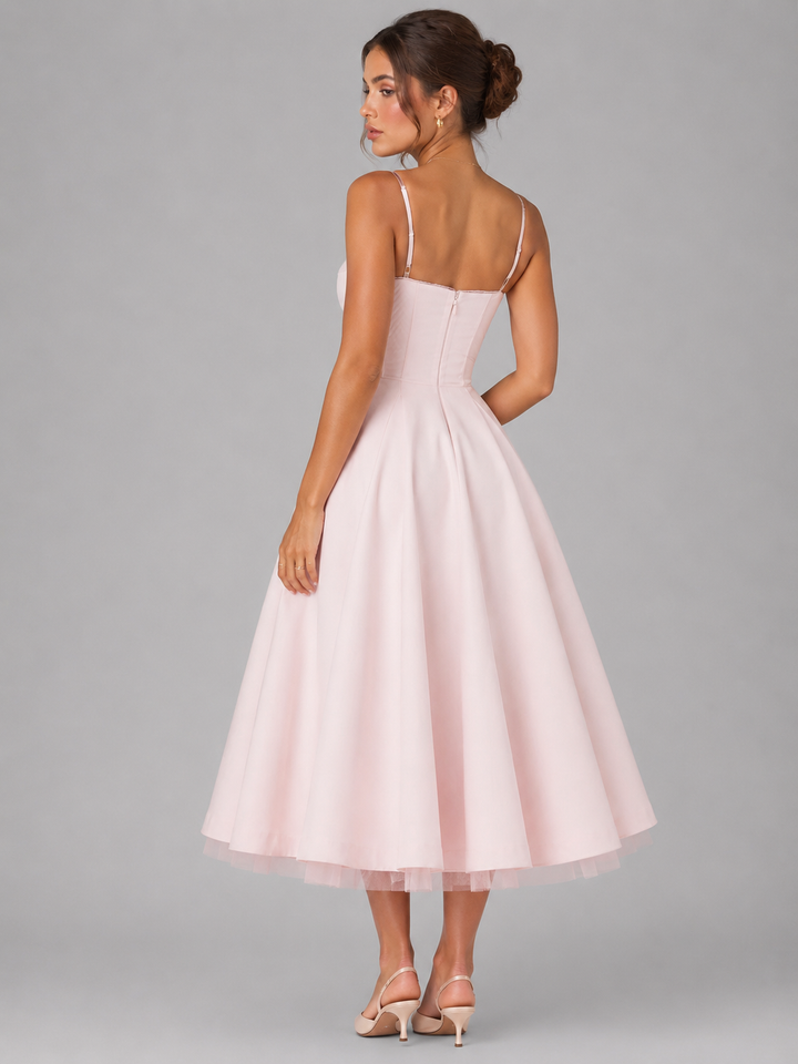 Clemmie | Womens Sleeveless Pleated Midi Skirt Dress