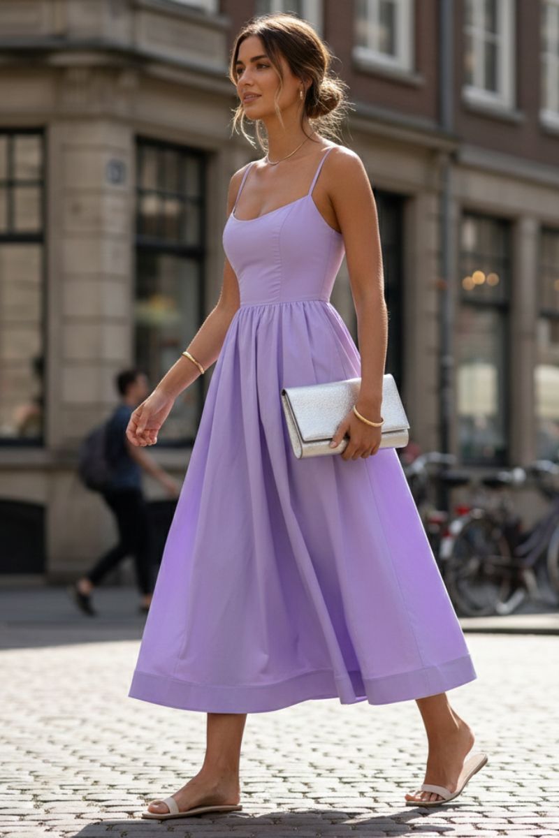 Clemmie | Womens Sleeveless Pleated Midi Summer Dress