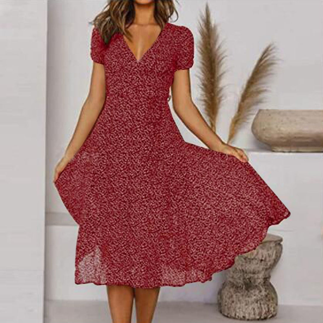 Cressida | Floral Wedding Guest Midi Wrap Dress