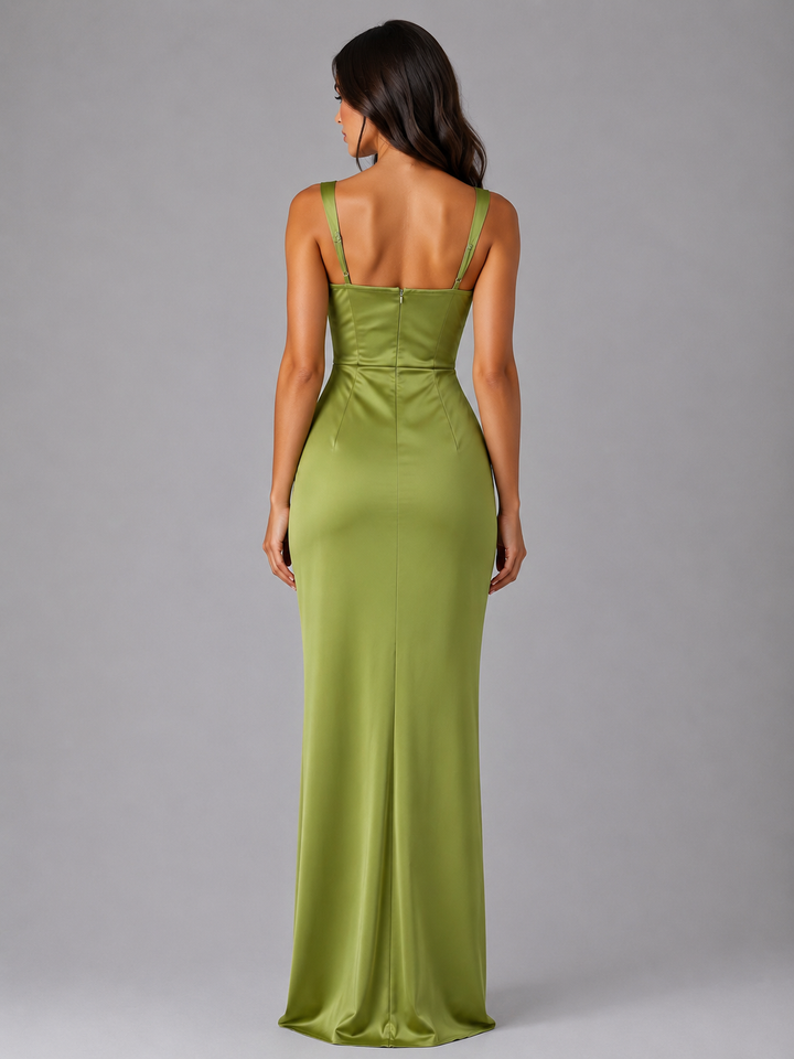 Cressida | Wedding Guest Cowl Neck Satin Maxi Dress