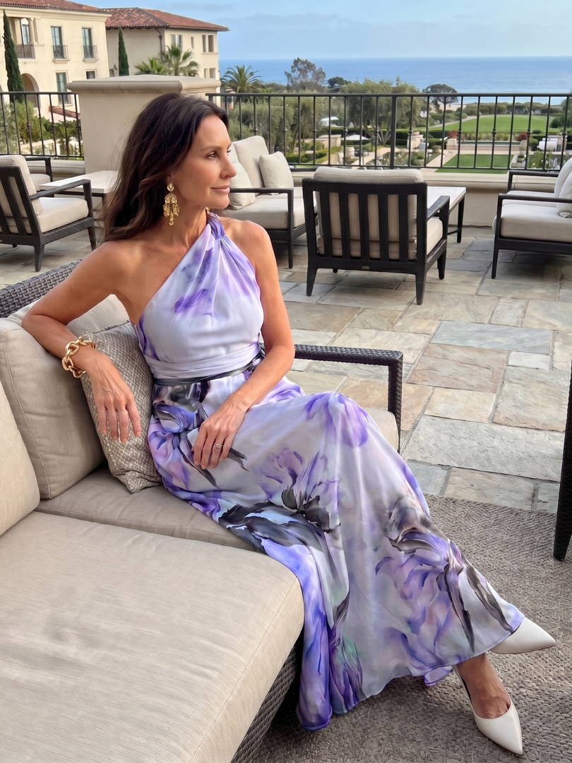 Cressida | Wedding Guest Floral Halter Maxi Dress