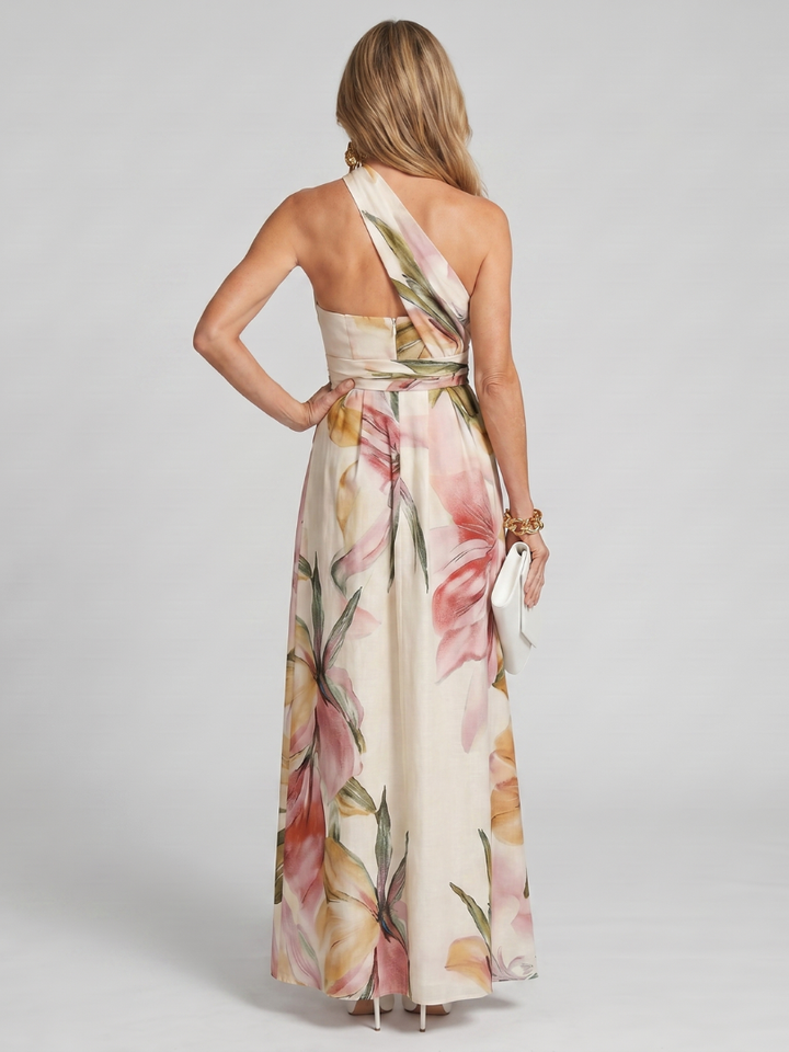 Cressida | Wedding Guest Floral Halter Maxi Dress