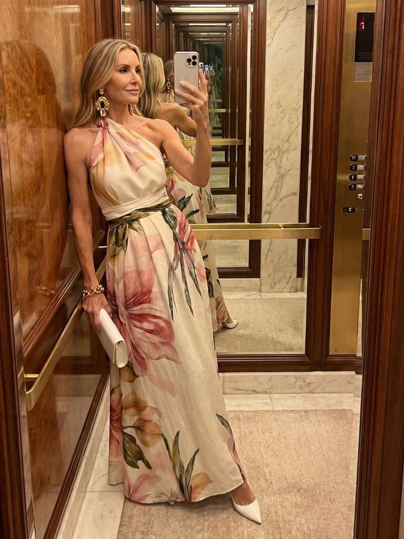Cressida | Wedding Guest Floral Halter Maxi Dress