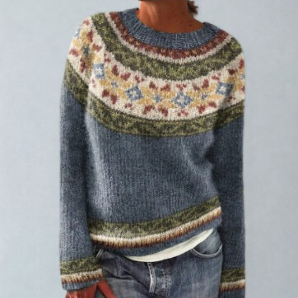 Cressida | Womens Fair Isle Knitted Long Sleeve Jumper