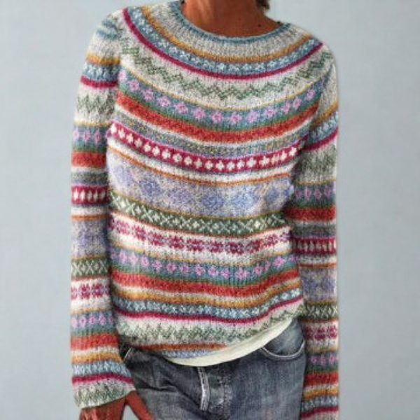 Cressida | Womens Fair Isle Knitted Long Sleeve Jumper