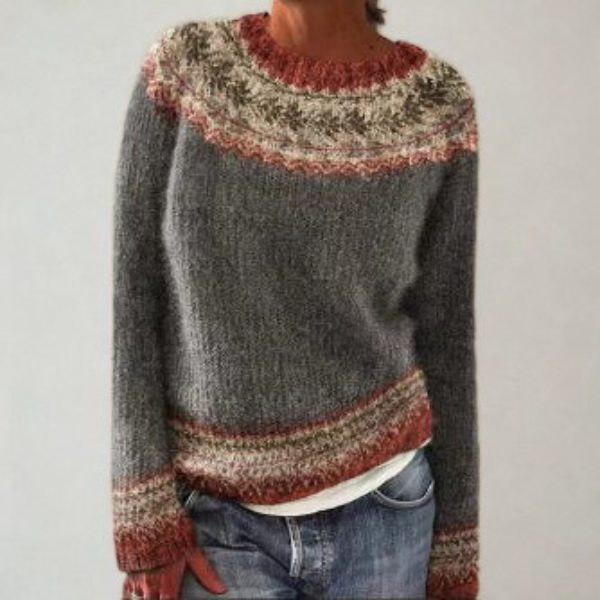 Cressida | Womens Fair Isle Knitted Long Sleeve Jumper