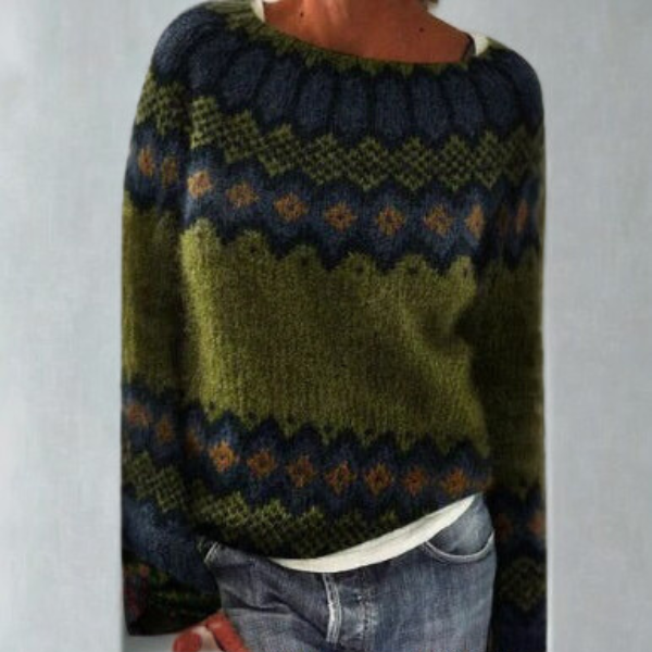 Cressida | Womens Fair Isle Knitted Long Sleeve Jumper