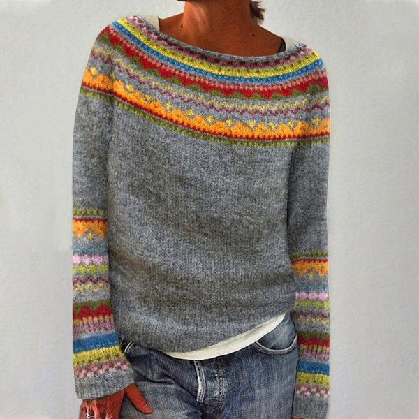 Cressida | Womens Fair Isle Knitted Long Sleeve Jumper
