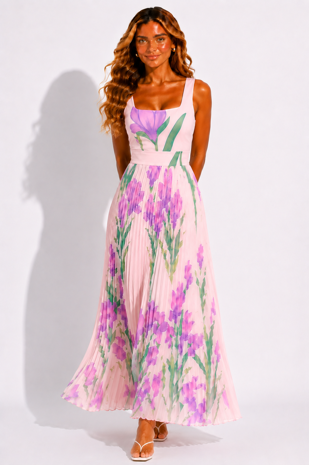 Daisy | Sleeveless Wedding Guest Floral Maxi Dress