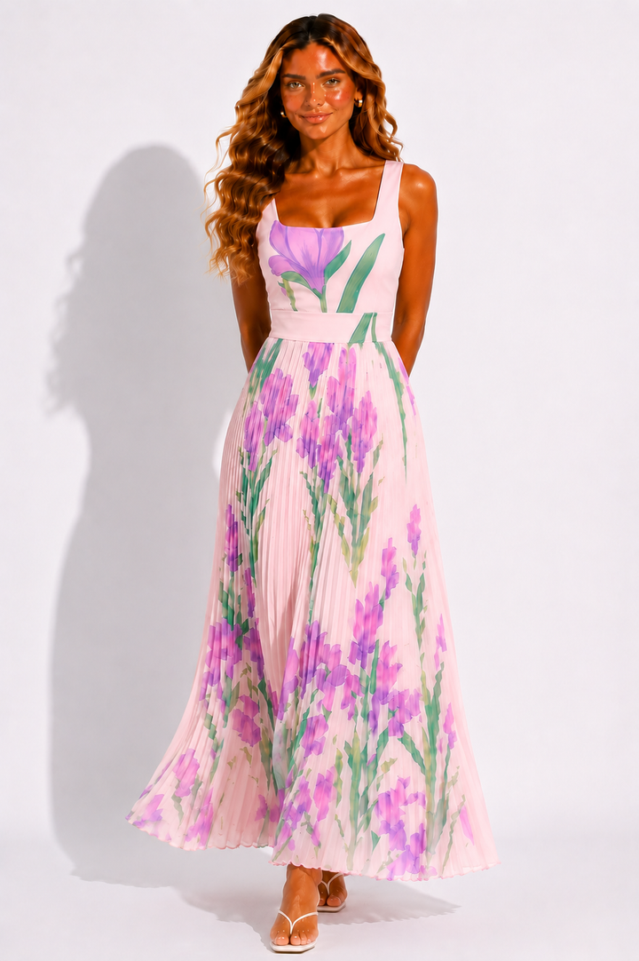 Daisy | Sleeveless Wedding Guest Floral Maxi Dress