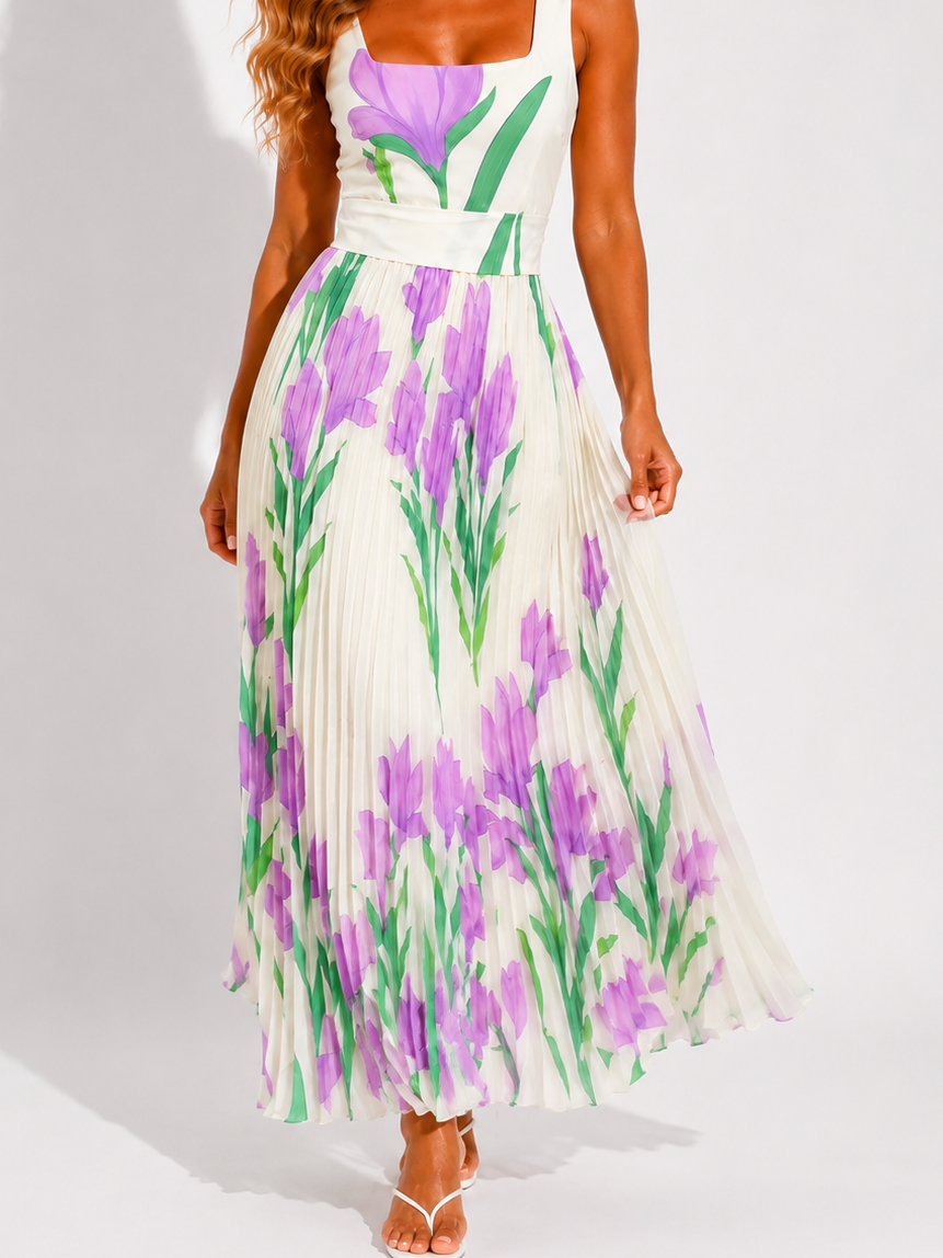Daisy | Sleeveless Wedding Guest Floral Maxi Dress