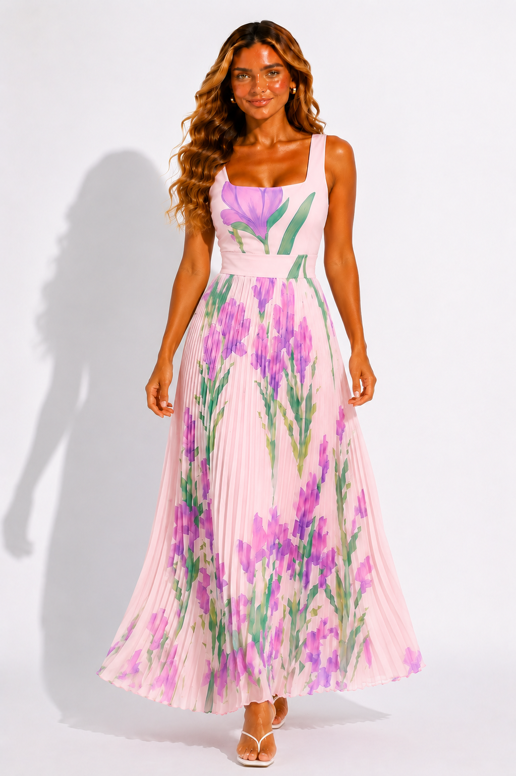 Daisy | Sleeveless Wedding Guest Floral Maxi Dress