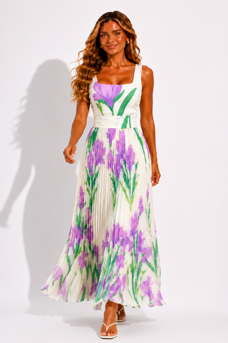 Daisy | Sleeveless Wedding Guest Floral Maxi Dress