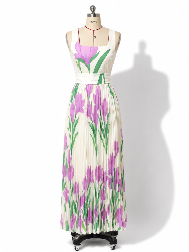 Daisy | Sleeveless Wedding Guest Floral Maxi Dress