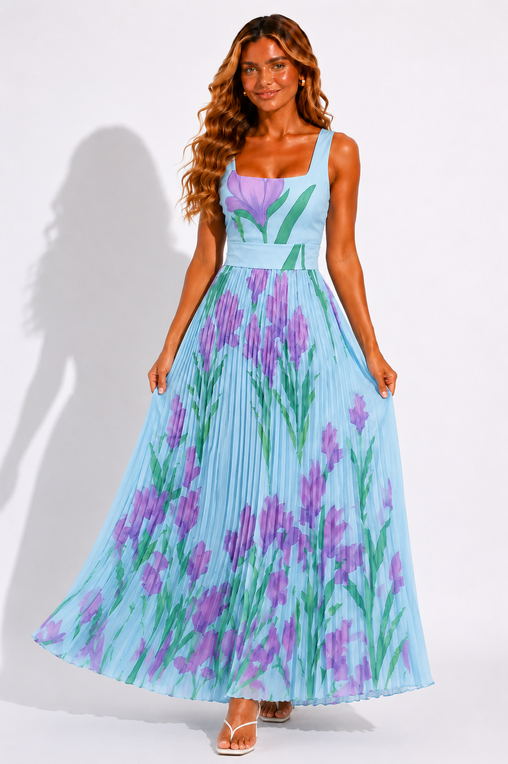 Daisy | Sleeveless Wedding Guest Floral Maxi Dress