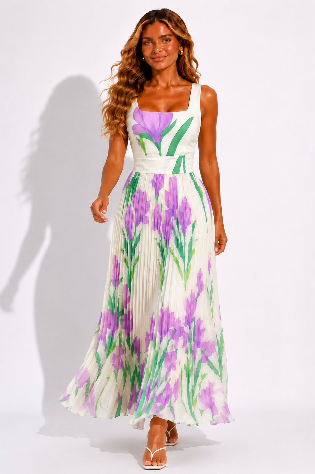 Daisy | Sleeveless Wedding Guest Floral Maxi Dress