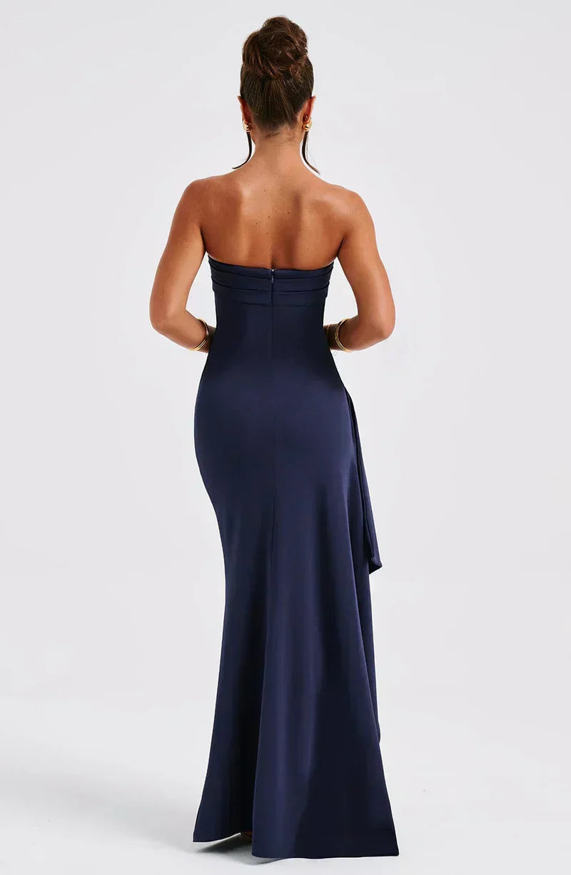 Daisy | Wedding Guest Strapless Ruched Maxi Dress