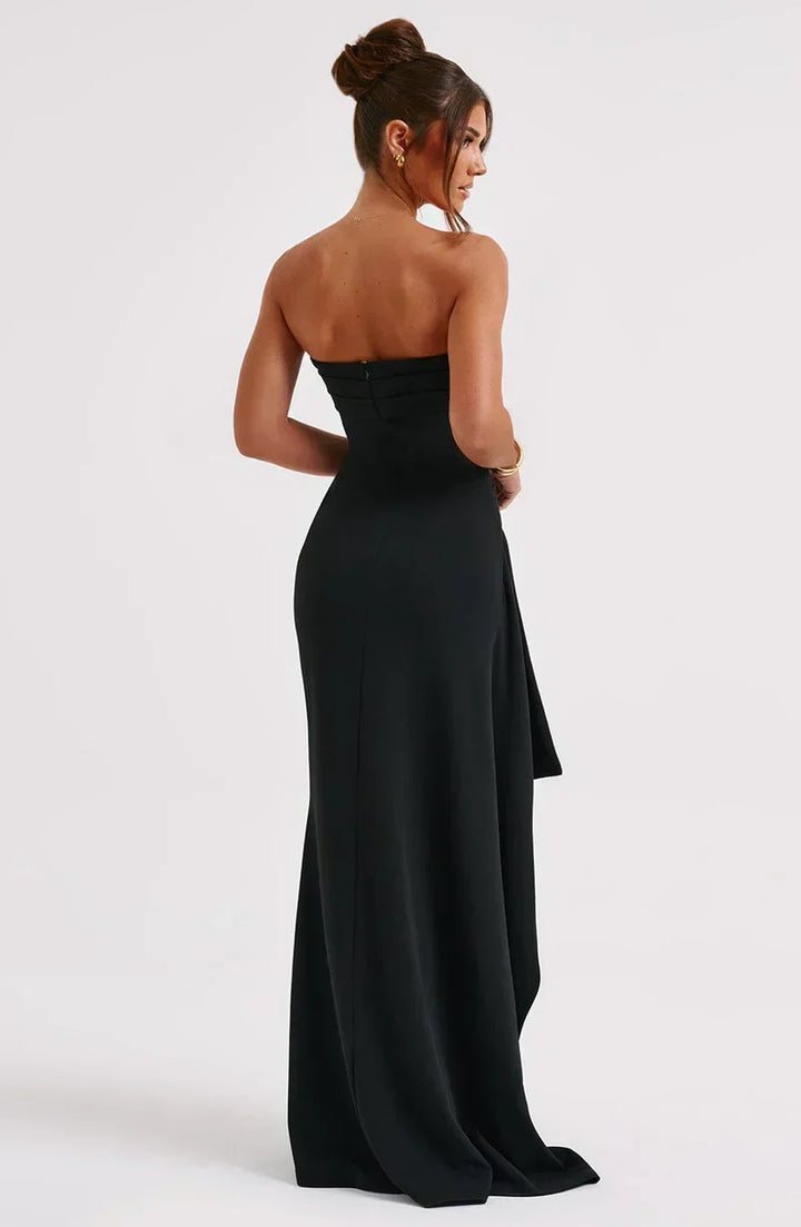 Daisy | Wedding Guest Strapless Ruched Maxi Dress
