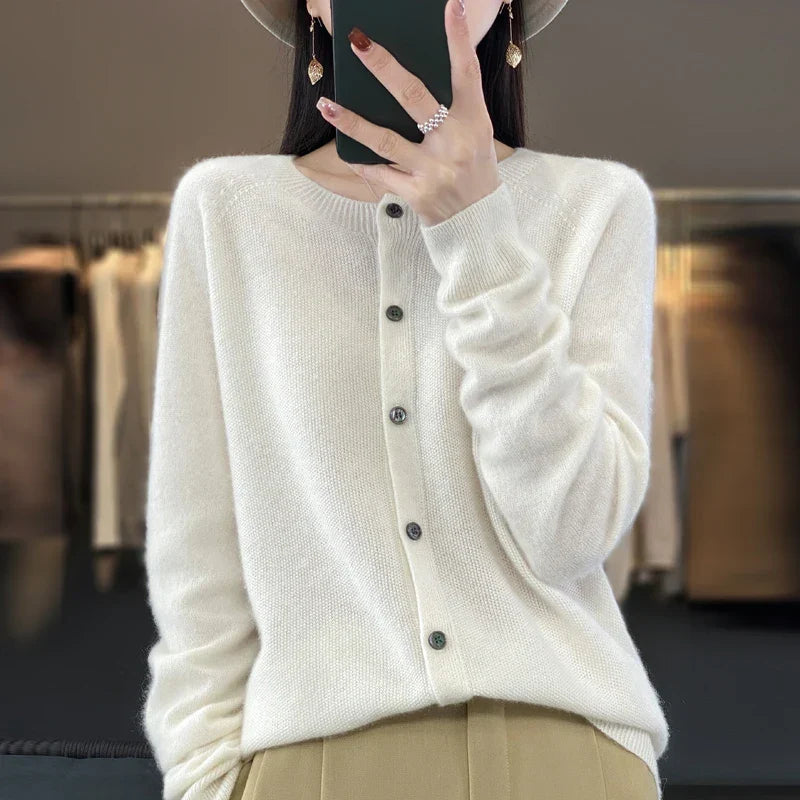 Daisy | Womens Button Front Relaxed Long Sleeve Cardigan