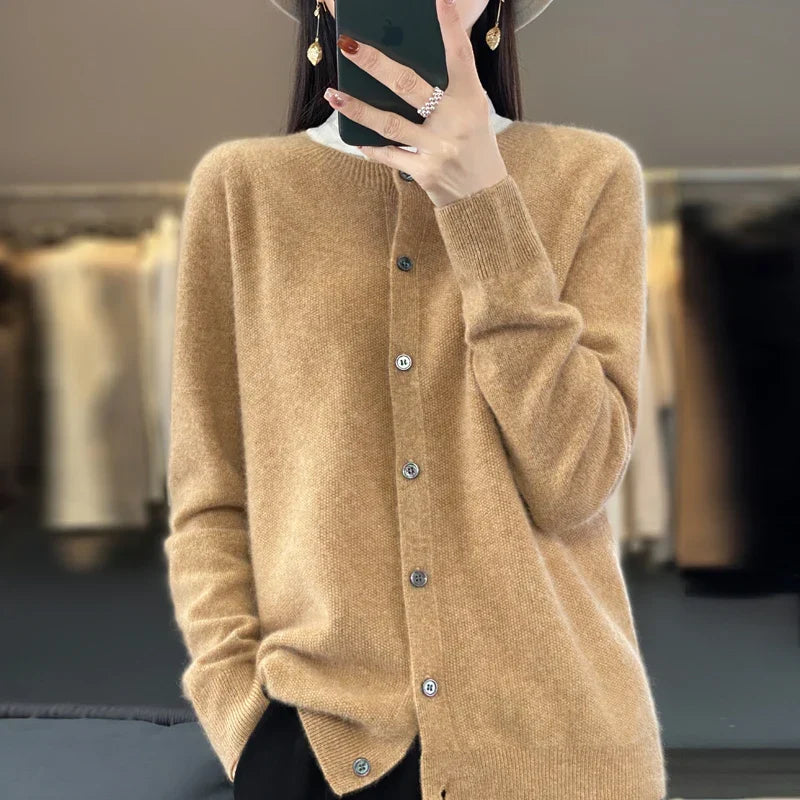 Daisy | Womens Button Front Relaxed Long Sleeve Cardigan