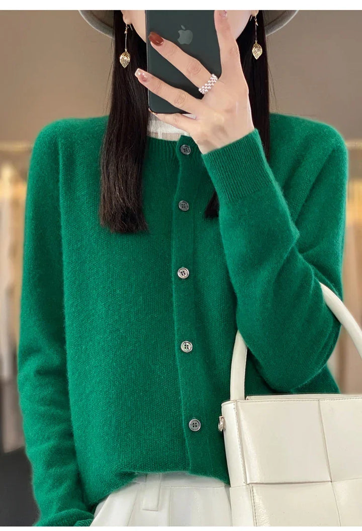 Daisy | Womens Button Front Relaxed Long Sleeve Cardigan