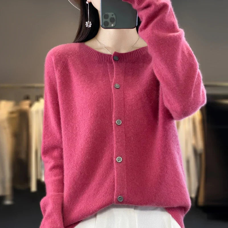 Daisy | Womens Button Front Relaxed Long Sleeve Cardigan