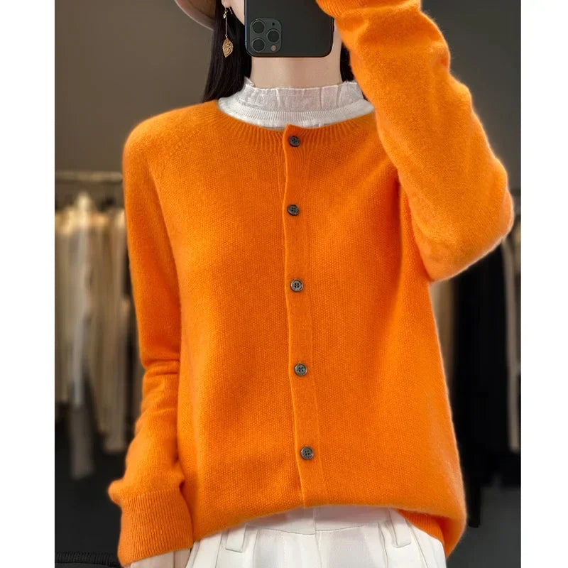 Daisy | Womens Button Front Relaxed Long Sleeve Cardigan