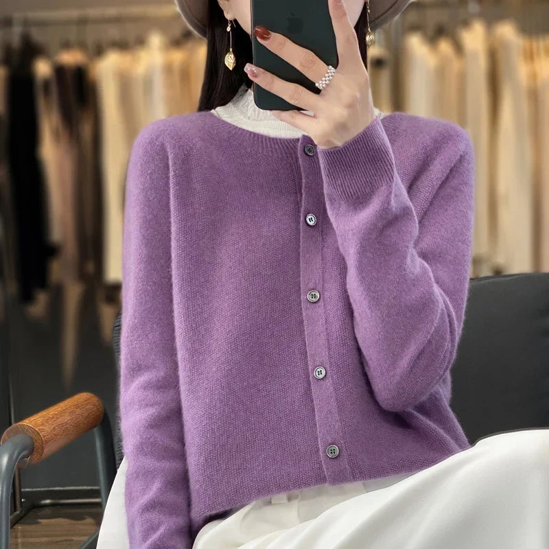 Daisy | Womens Button Front Relaxed Long Sleeve Cardigan