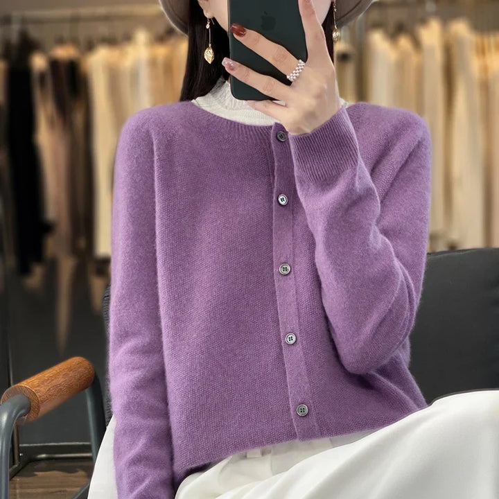 Daisy | Womens Button Front Relaxed Long Sleeve Cardigan