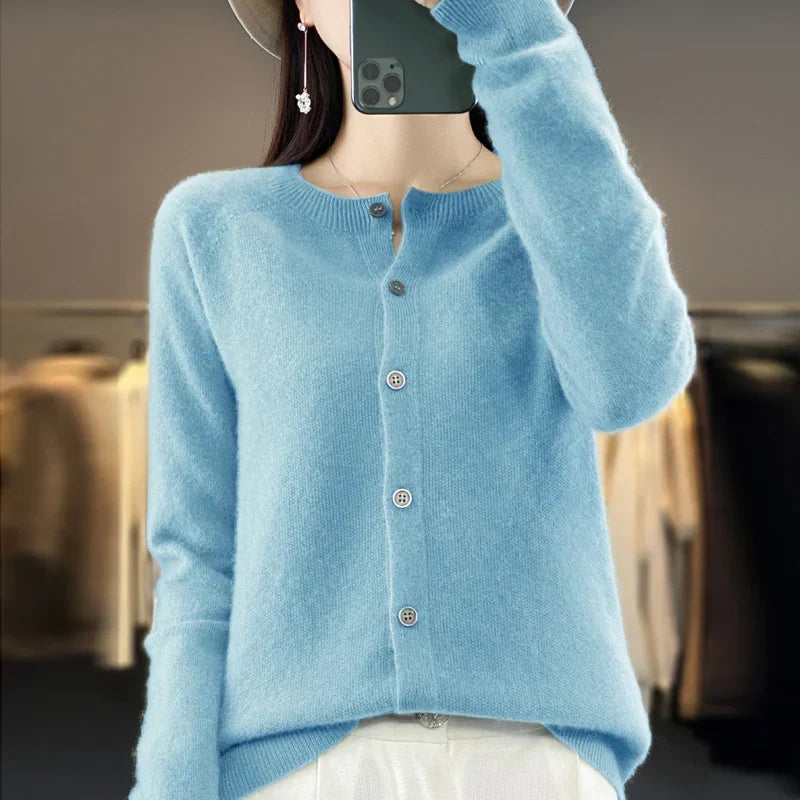 Daisy | Womens Button Front Relaxed Long Sleeve Cardigan