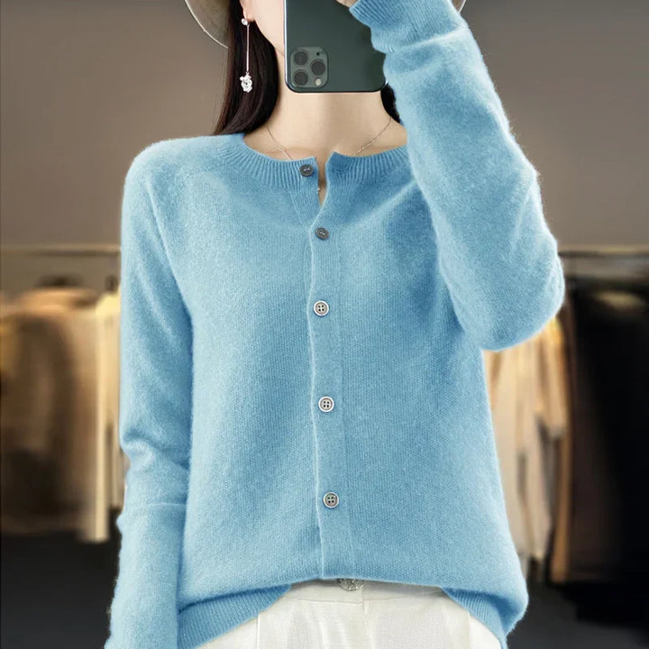 Daisy | Womens Button Front Relaxed Long Sleeve Cardigan