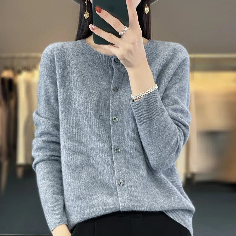 Daisy | Womens Button Front Relaxed Long Sleeve Cardigan