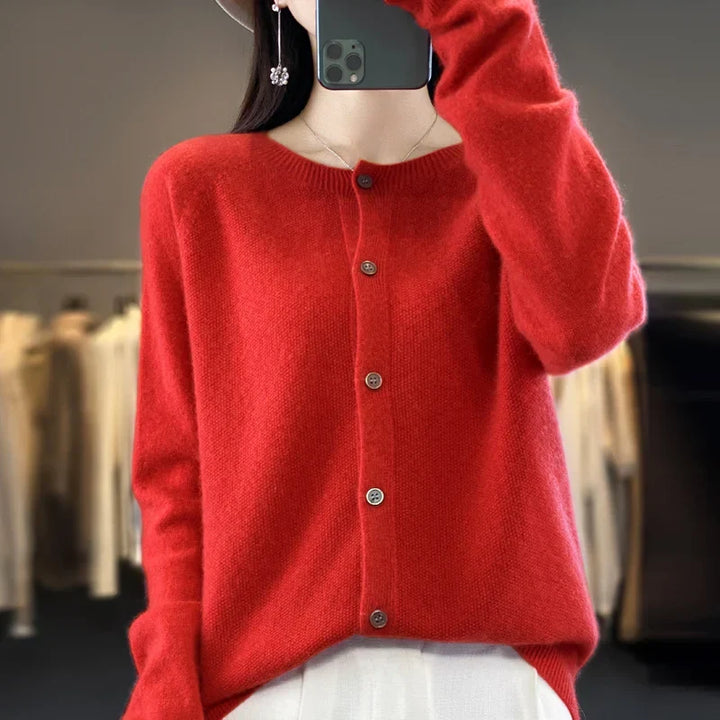 Daisy | Womens Button Front Relaxed Long Sleeve Cardigan