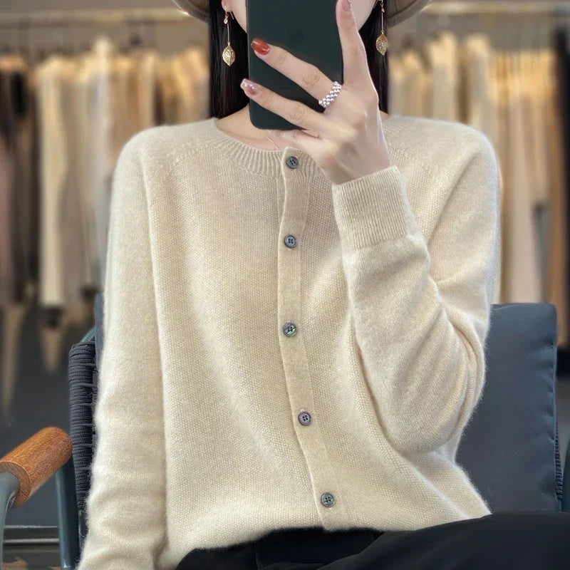 Daisy | Womens Button Front Relaxed Long Sleeve Cardigan