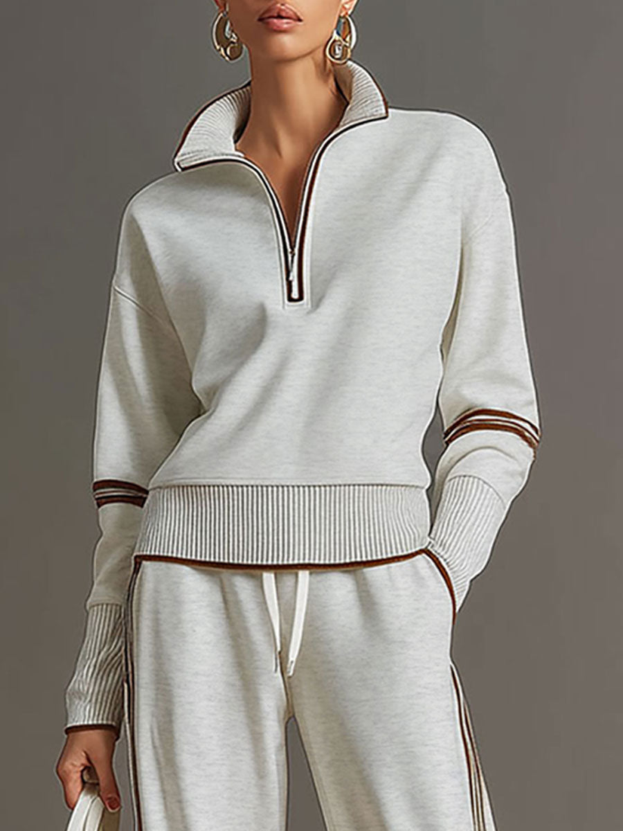 Daisy | Womens Long Sleeve Quarter Zip Collared Sweatshirt