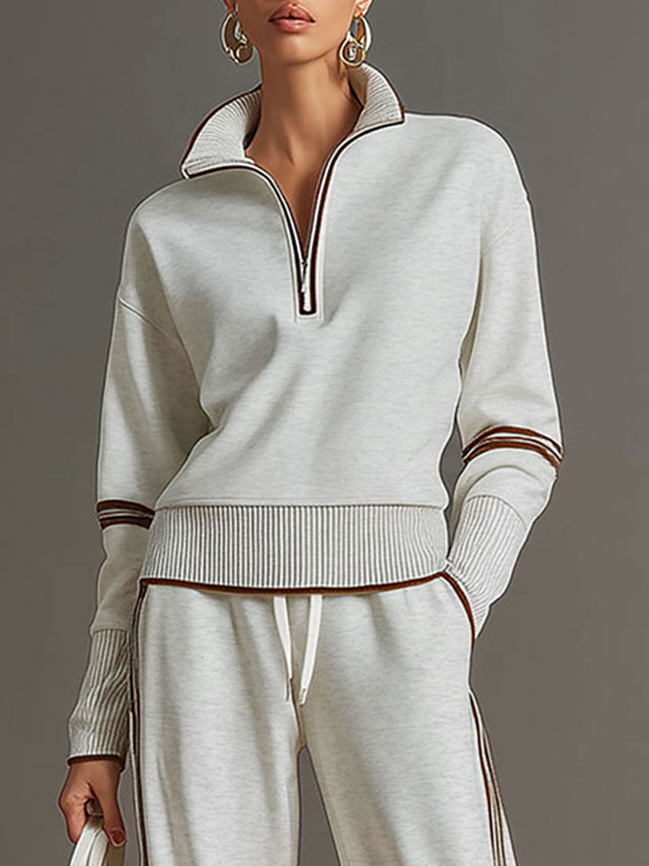 Daisy | Womens Long Sleeve Quarter Zip Collared Sweatshirt