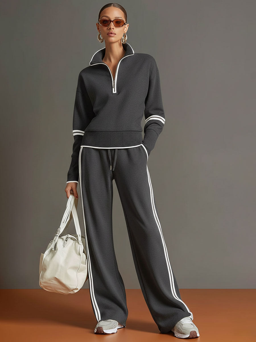 Daisy | Womens Long Sleeve Quarter Zip Collared Sweatshirt