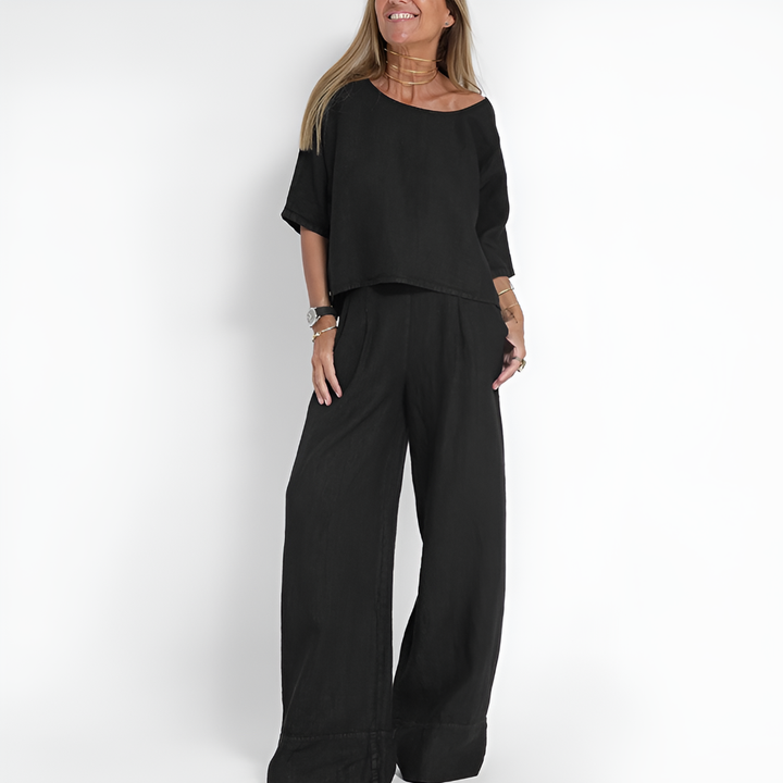 Darcey | Linen Wide Leg Trousers Womens Co-ord Set