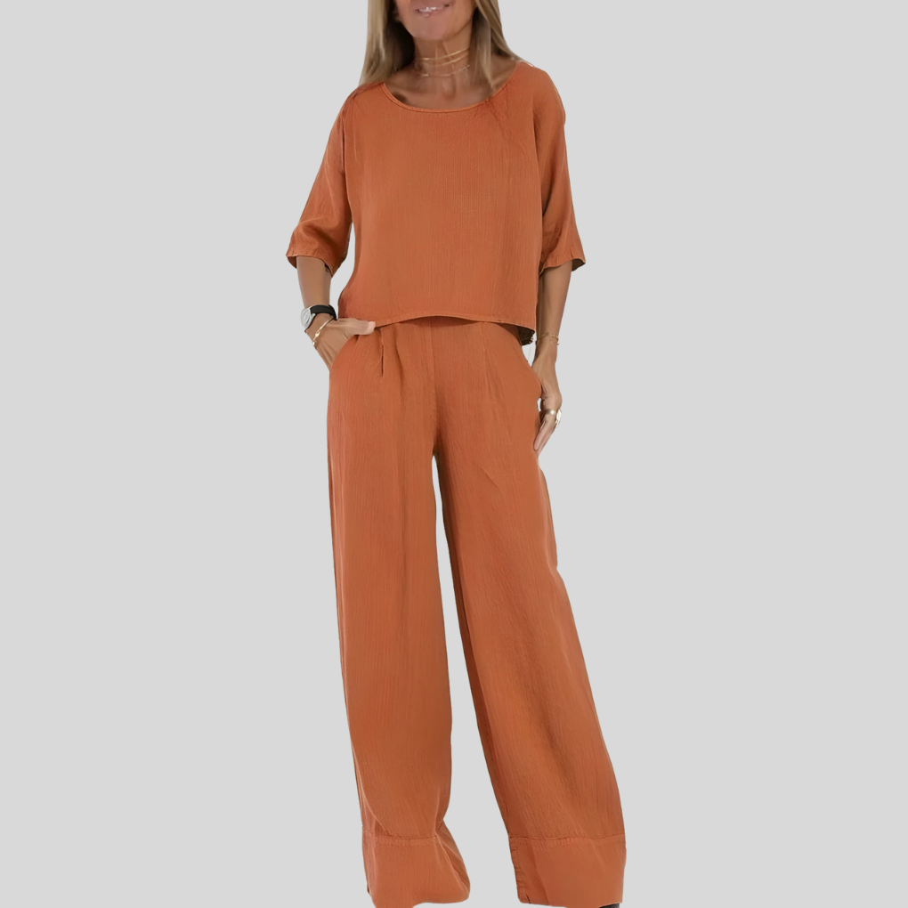 Darcey | Linen Wide Leg Trousers Womens Co-ord Set