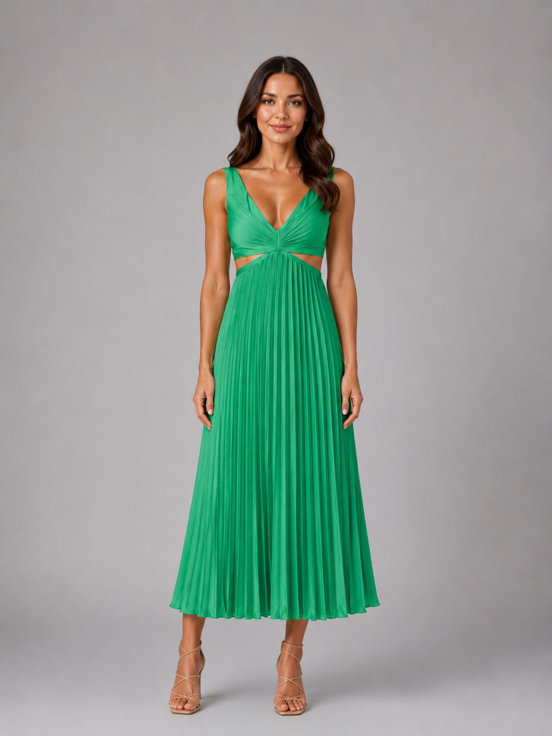 Darcey | Wedding Guest Cut Out Pleated Maxi Dress